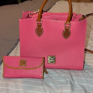 Dooney & Bourke Pink Satchel and Wallet Set